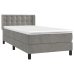 Cama box spring con colchón terciopelo gris claro 90x190 cm