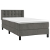 Cama box spring con colchón terciopelo gris oscuro 90x200 cm