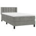 Cama box spring con colchón terciopelo gris claro 100x200 cm