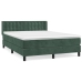 Cama box spring con colchón terciopelo verde oscuro 140x190 cm