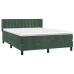 Cama box spring con colchón terciopelo verde oscuro 140x190 cm