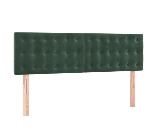 Cama box spring con colchón terciopelo verde oscuro 140x190 cm