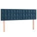 Cama box spring con colchón terciopelo azul oscuro 140x190 cm