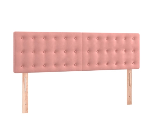 Cama box spring con colchón terciopelo rosa 140x190 cm