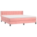 Cama box spring con colchón terciopelo rosa 160x200 cm