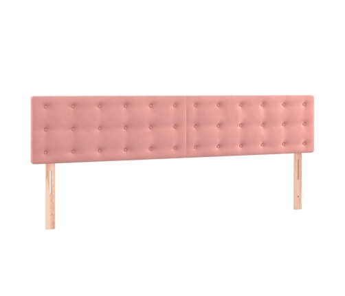 Cama box spring con colchón terciopelo rosa 160x200 cm