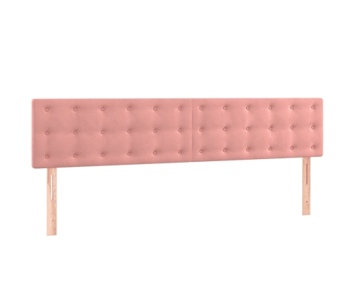 Cama box spring con colchón terciopelo rosa 180x200 cm