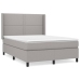 Cama box spring con colchón tela gris claro 140x190 cm