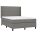 Cama box spring con colchón tela gris oscuro 140x190 cm