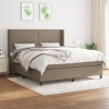 vidaXL Cama box spring con colchón tela gris taupe 160x200 cm