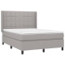 Cama box spring con colchón tela gris claro 140x190 cm