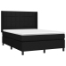 Cama box spring con colchón tela negro 140x190 cm