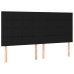 Cama box spring con colchón tela negro 160x200 cm