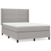 Cama box spring con colchón tela gris claro 140x190 cm