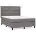 Cama box spring con colchón tela gris oscuro 140x190 cm