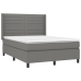 Cama box spring con colchón tela gris oscuro 140x190 cm