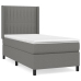 Cama box spring con colchón tela gris oscuro 90x200 cm