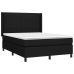 Cama box spring con colchón tela negro 140x190 cm