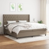 Cama box spring con colchón tela gris taupe 200x200 cm