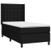 Cama box spring con colchón tela negro 90x190 cm