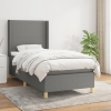 Cama box spring con colchón tela gris oscuro 90x190 cm