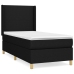 Cama box spring con colchón tela negro 90x190 cm