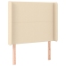Cama box spring con colchón tela color crema 90x190 cm