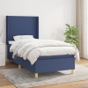 vidaXL Cama box spring con colchón tela azul 90x190 cm