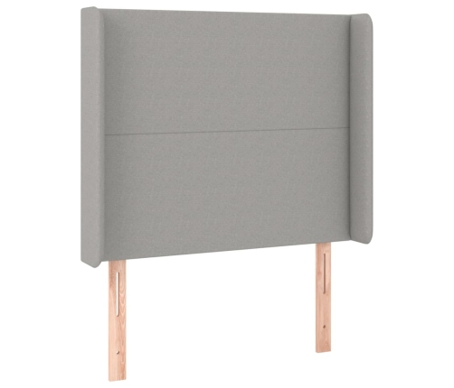Cama box spring con colchón tela gris claro 90x200 cm