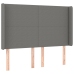 Cama box spring con colchón tela gris oscuro 140x200 cm