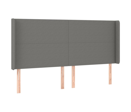 Cama box spring con colchón tela gris oscuro 160x200 cm