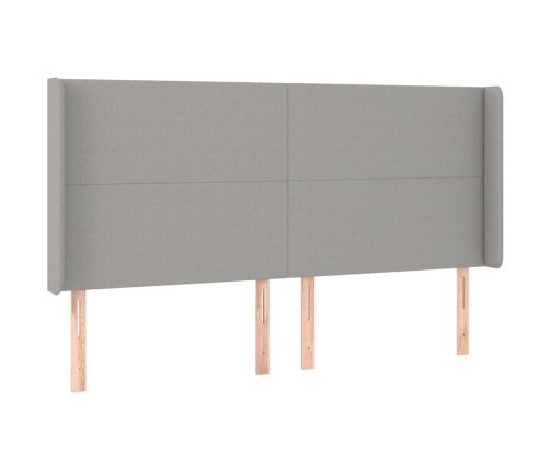 Cama box spring con colchón tela gris claro 200x200 cm