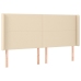 Cama box spring con colchón tela color crema 200x200 cm