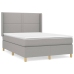 Cama box spring con colchón tela gris claro 140x190 cm