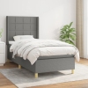 Cama box spring con colchón tela gris oscuro 80x200 cm