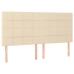 Cama box spring con colchón tela color crema 180x200 cm