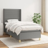 Cama box spring con colchón tela gris oscuro 80x200 cm