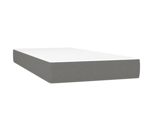 Cama box spring con colchón tela gris oscuro 90x200 cm