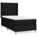 Cama box spring con colchón tela negro 90x190 cm