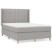 Cama box spring con colchón tela gris claro 140x200 cm