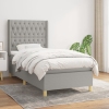 Cama box spring con colchón tela gris claro 90x190 cm