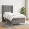 Cama box spring con colchón tela gris oscuro 80x200 cm