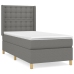 Cama box spring con colchón tela gris oscuro 90x200 cm