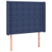 Cama box spring con colchón tela azul 100x200 cm
