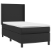 Cama box spring con colchón cuero sintético negro 90x190 cm