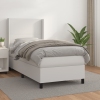 Cama box spring con colchón cuero sintético blanco 100x200 cm