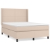 Cama box spring con colchón cuero sintético capuchino 140x190cm