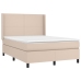 Cama box spring con colchón cuero sintético capuchino 140x190cm