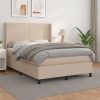 Cama box spring con colchón cuero sintético capuchino 140x190cm