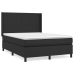 Cama box spring con colchón cuero sintético negro 140x200cm